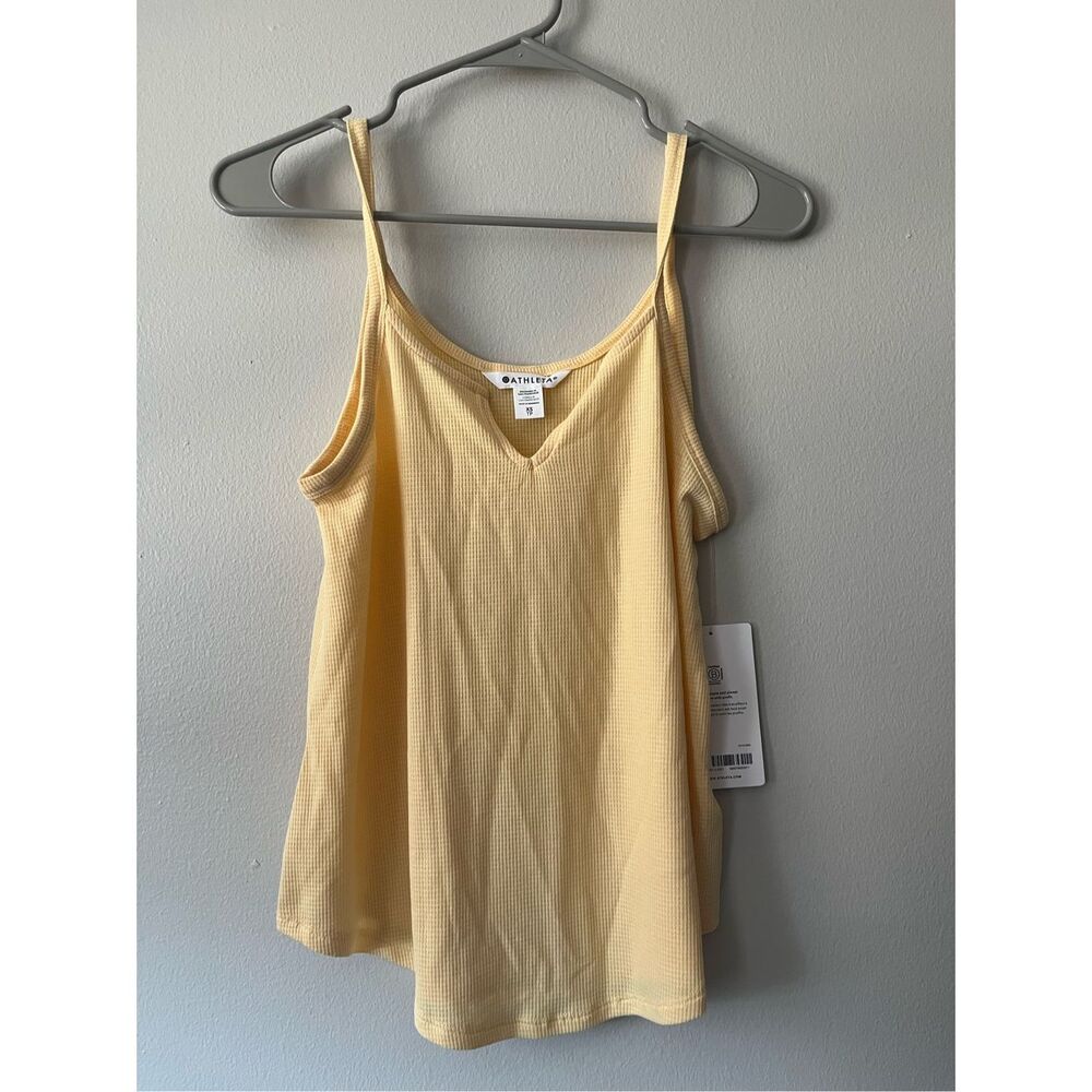 Athleta XS Womens NEW Pale Yellow Pastel Wind Down and Sleep Cami